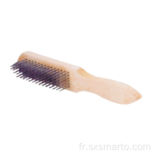 Brosse en acier avec manche en bois